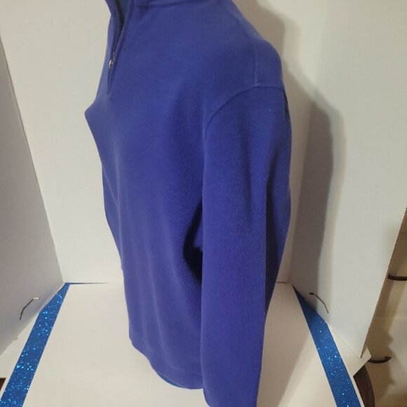 TASSO ELBA Pullover‎ Sweatshirt Quarter Zip Mock Neck Top Purple Casual Comfort - Picture 3 of 8